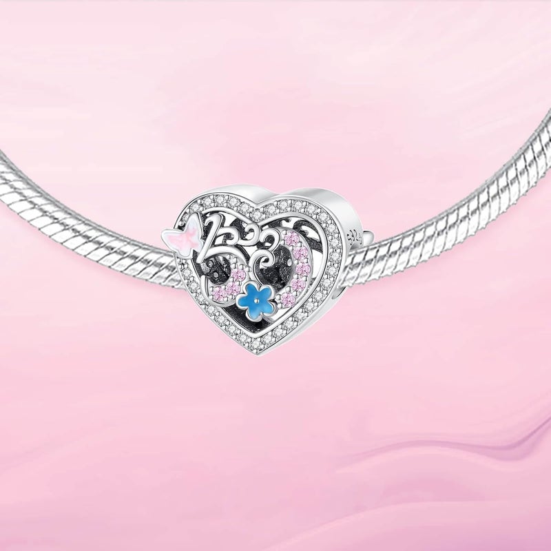 DATOUQI Queen Happy Birthday Hot Air Balloon Family Puppy Charm 925 Sterling Silver Charms for Bracelets and Necklaces Mother's Day Charms for Women - Image 2